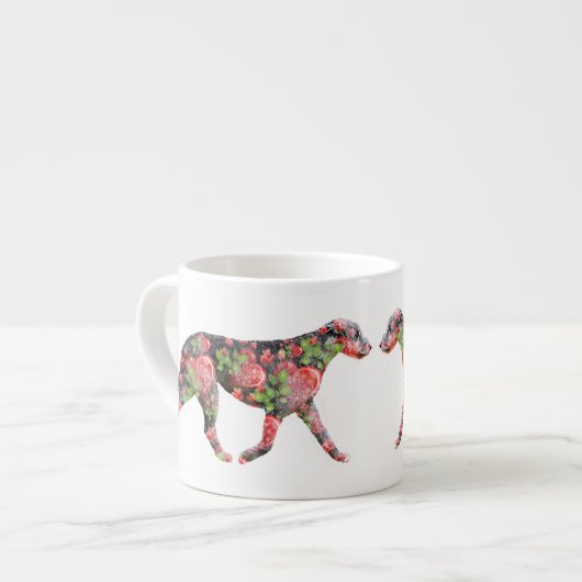 Valentine Irish Wolfhound Artwork Espressotasse (Vorderseite Links)