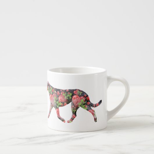 Valentine Irish Wolfhound Artwork Espressotasse (Rechts)