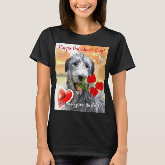 Valentine Irish Wolfhound Artwork T-Shirt (Vorderseite)