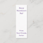 Valentine ist, dass ich Nüsse für dich bin! Mini-L Mini Visitenkarte (Rückseite)