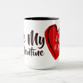 Valentine ist mein Valentinherz ganz in Weiß Tasse (Zentrum)
