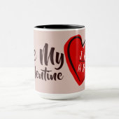 Valentine ist mein Valentinherz Niedlich rosa. Tasse (Zentrum)
