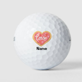 Valentine ist mit LIEBE rotes Herz zu Golfer Golfball