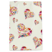 Valentine Ivory Retro Hörmuster Mittlere Geschenktüte (Vorderseite)