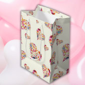 Valentine Ivory Retro Hörmuster Mittlere Geschenktüte