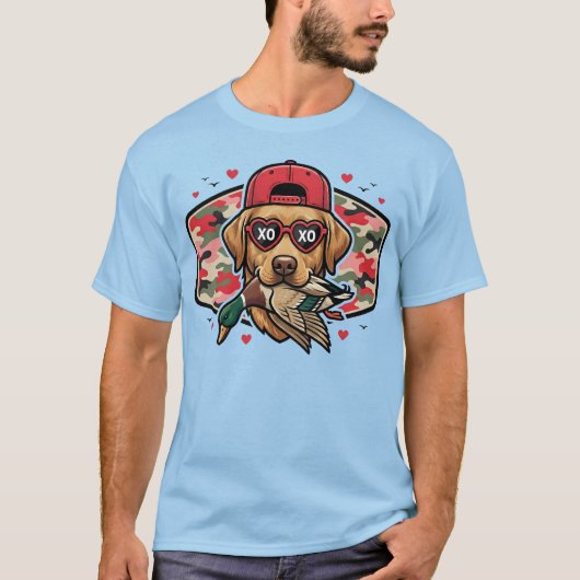 Valentine Jagdhund Ente T-Shirt (Vorderseite)