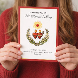 Valentine Jesus Catholic Religious Sacred Heart  Feiertagskarte