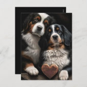 Valentine/Jubiläum Hunde Gruß Postkarte (Vorne/Hinten)