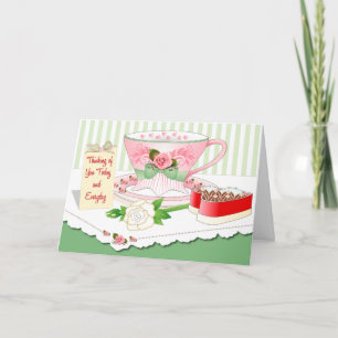 Valentine-Karte - Tee-Schale, Kasten Schokoladen Feiertagskarte