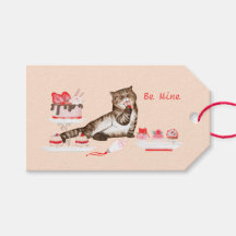 Valentine Katze mit Süßigkeiten und Bäckerei Rosa 