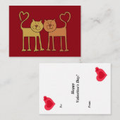 Valentine Katzen in Liebe Gramm Texturierte Kinder Mitteilungskarte (Vorne/Hinten)