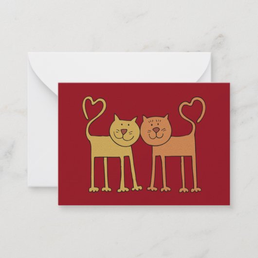 Valentine Katzen in Liebe Gramm Texturierte Kinder Mitteilungskarte (Vorderseite)
