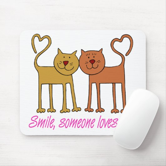 Valentine Katzen in Liebe Maus Pad Mousepad (Mit Mouse)