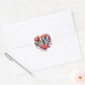 Valentine Katzen mit Herz Herz-Aufkleber (Umschlag)
