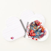 Valentine Katzen mit Herz Notizblock (Innenseite)