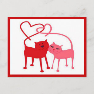 Valentine Katzen Postkarte