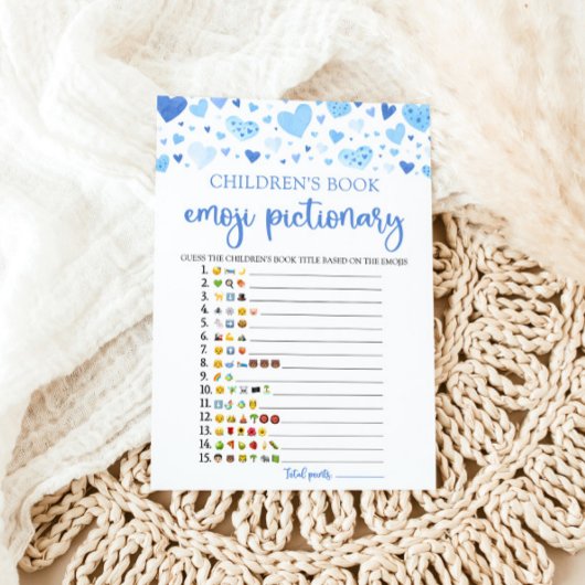 Valentine Kinderbuch Emoji Pictionary Game Einladung