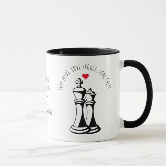 Valentine KING QUEEN Liebe Jesus Ehefrau Schach Tasse (Rechts)