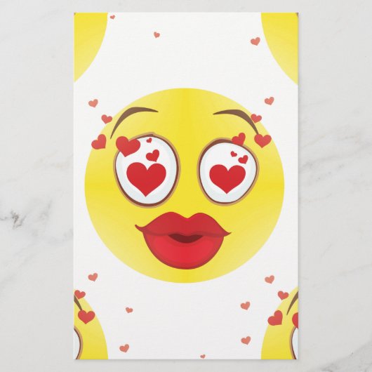 Valentine kiss Emoji Briefpapier (Vorderseite)