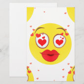 Valentine kiss Emoji Briefpapier (Vorne/Hinten)