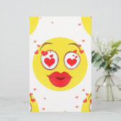 Valentine kiss Emoji Briefpapier (Stehend Vorderseite)