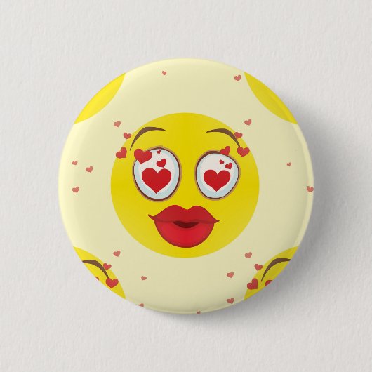 Valentine kiss Emoji Button (Vorderseite)