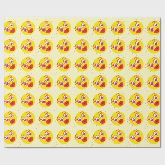 Valentine kiss Emoji Geschenkpapier (Flach)