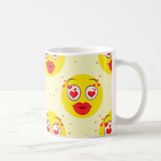 Valentine kiss Emoji Kaffeetasse (Rechts)