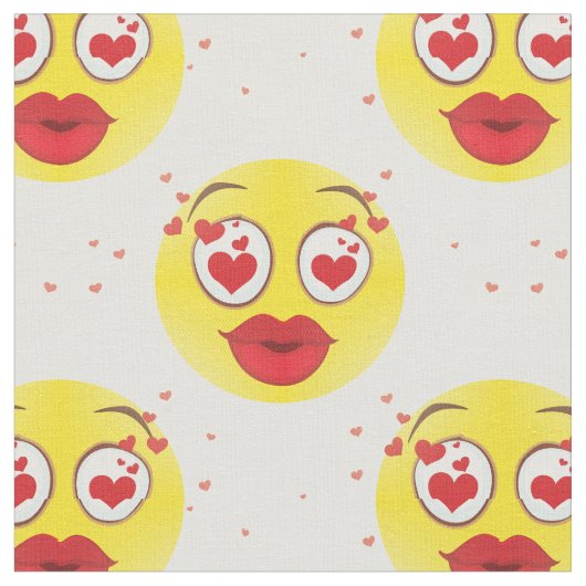 Valentine kiss Emoji Stoff (Nahaufnahme)