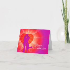 Valentine kiss "forever" Verlobter red glow card Feiertagskarte