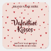 Valentine Kisses Candle Sticker Cute Hearts Design (Vorderseite)