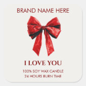 Valentine Kisses Custom Candle Sticker (Vorderseite)