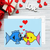 Valentine Kissing Fisch in Liebe Postkarte