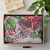 Valentine Kitten With Roses Tissue Paper Seidenpapier (Geschenk)