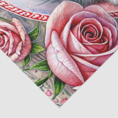 Valentine Kitten With Roses Tissue Paper Seidenpapier (Detail)