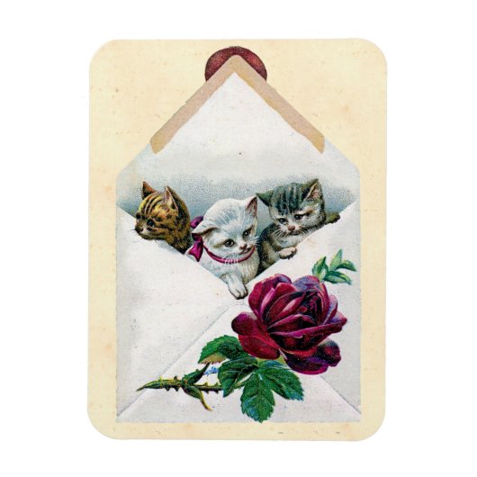 Valentine Kittens Magnet (Vertikal)