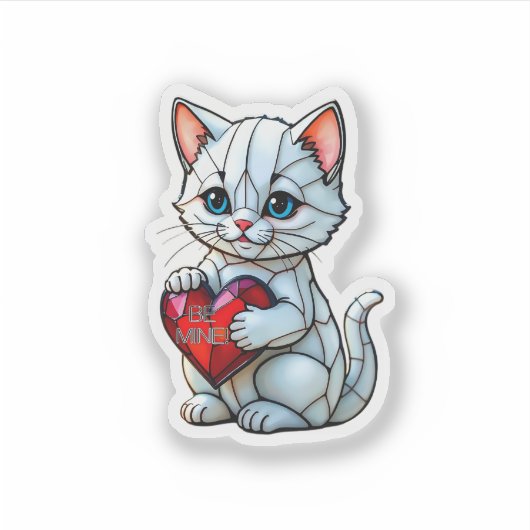 Valentine Kitty Aufkleber (Vorderseite)