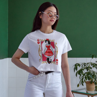 Valentine-Königin | T-Shirt mit Spielkartenmotiv
