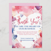 Valentine-Kundenempfehlung für Wasserfarben Dankeskarte (Vorne/Hinten)