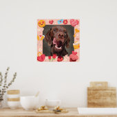 Valentine Labrador portrait handgemalt Rahmen Poster (Küche)