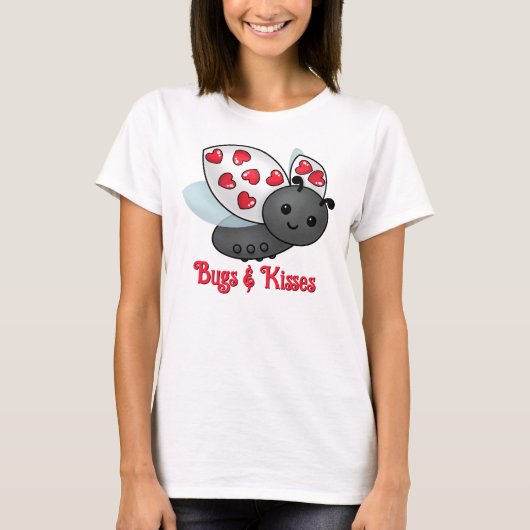Valentine Ladybug Bugs & Kisses T-Shirt (Vorderseite)