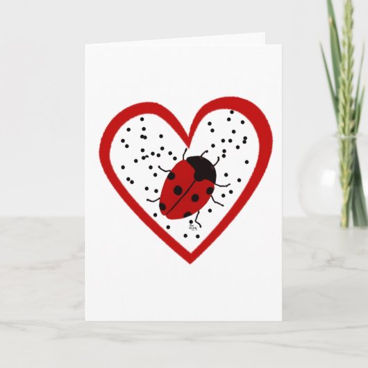 Valentine Ladybug Feiertagskarte (Vorderseite)