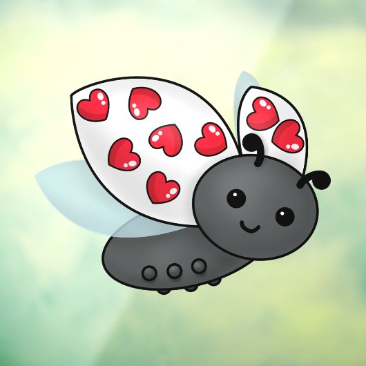 Valentine Ladybug Fensteraufkleber (Blatt 3)