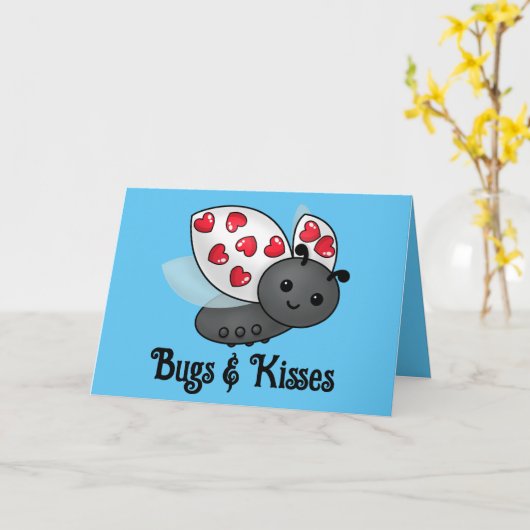 Valentine Ladybug Karte (Gelbe Blume)