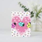 VALENTINE LADYBUGS FEIERTAGSPOSTKARTE (Stehend Vorderseite)