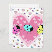 VALENTINE LADYBUGS FEIERTAGSPOSTKARTE (Vorne/Hinten)