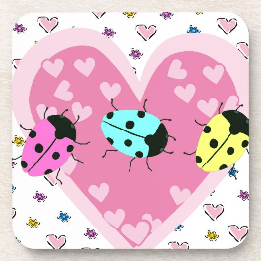 VALENTINE LADYBUGS GETRÄNKEUNTERSETZER (Vorderseite)