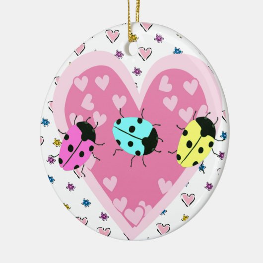 VALENTINE LADYBUGS KERAMIKORNAMENT (Links)