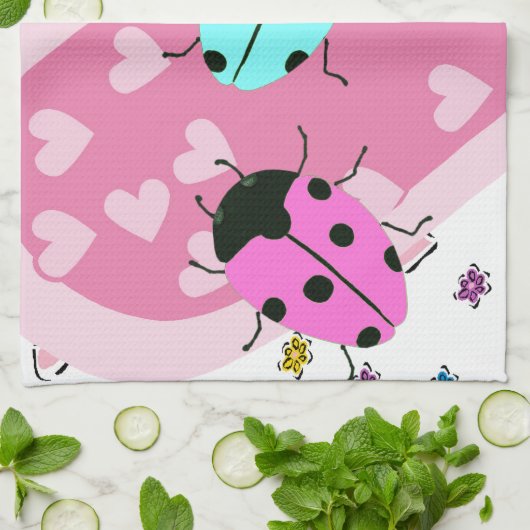 VALENTINE LADYBUGS KÜCHENTUCH (Gefaltet)