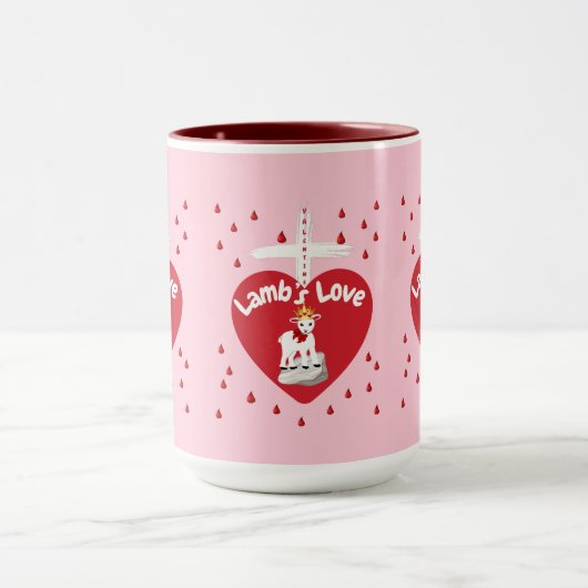 Valentine Lambs Liebe Zwei-Tone-Tasse Tasse (Zentrum)